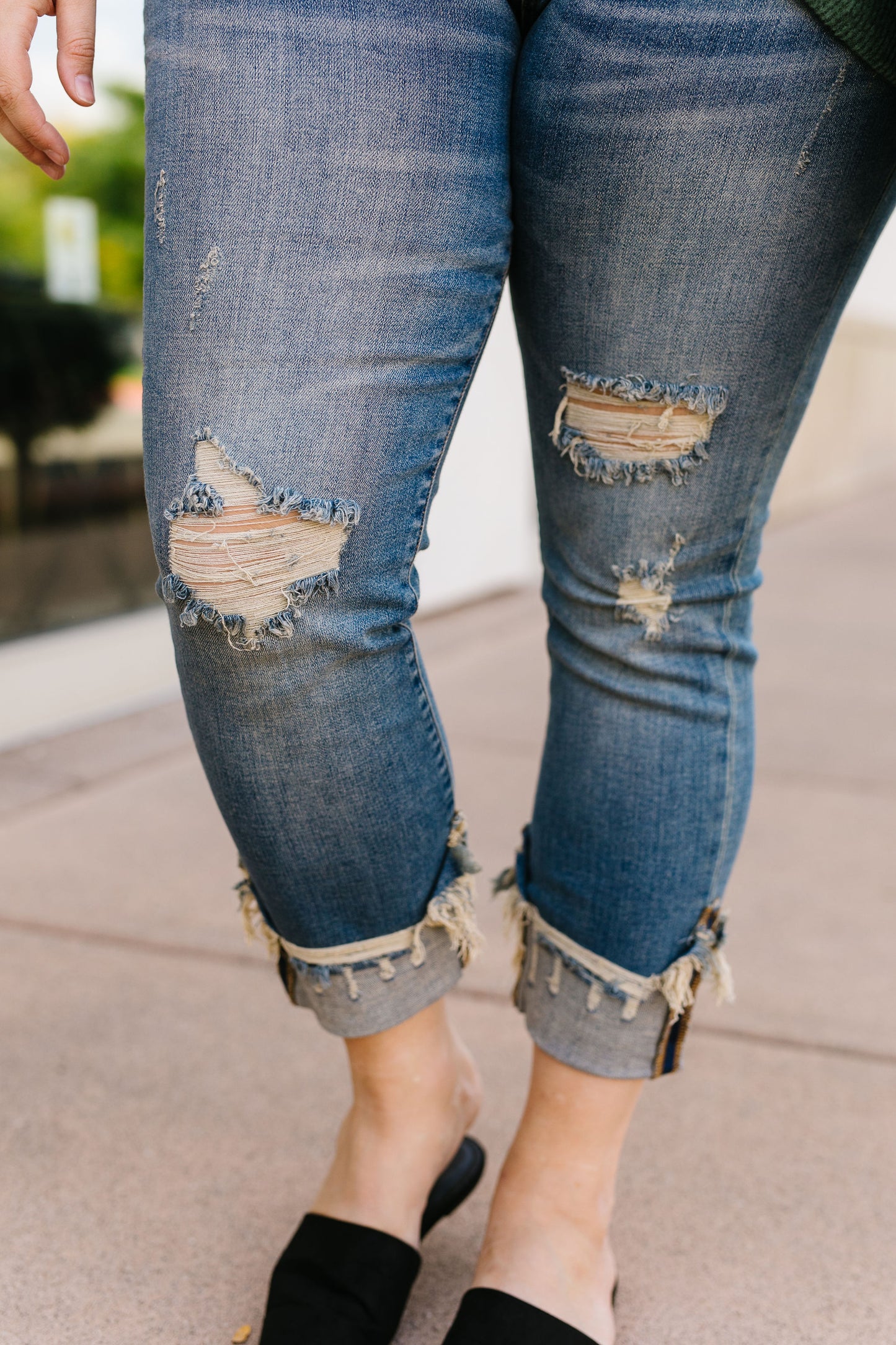 Great Lengths Cuffed Girlfriend Jeans