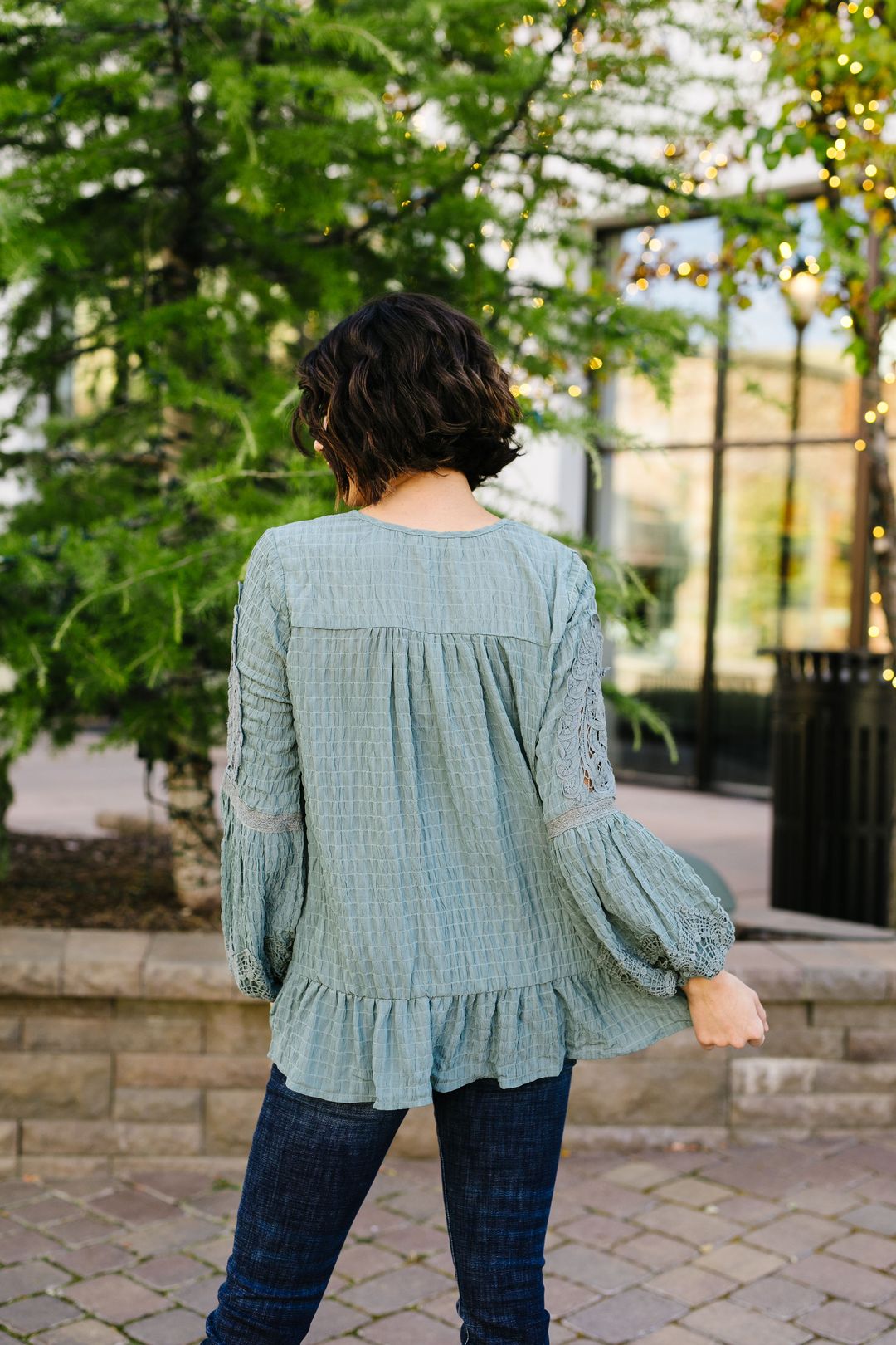 Pleasant Peasant Blouse In Sage