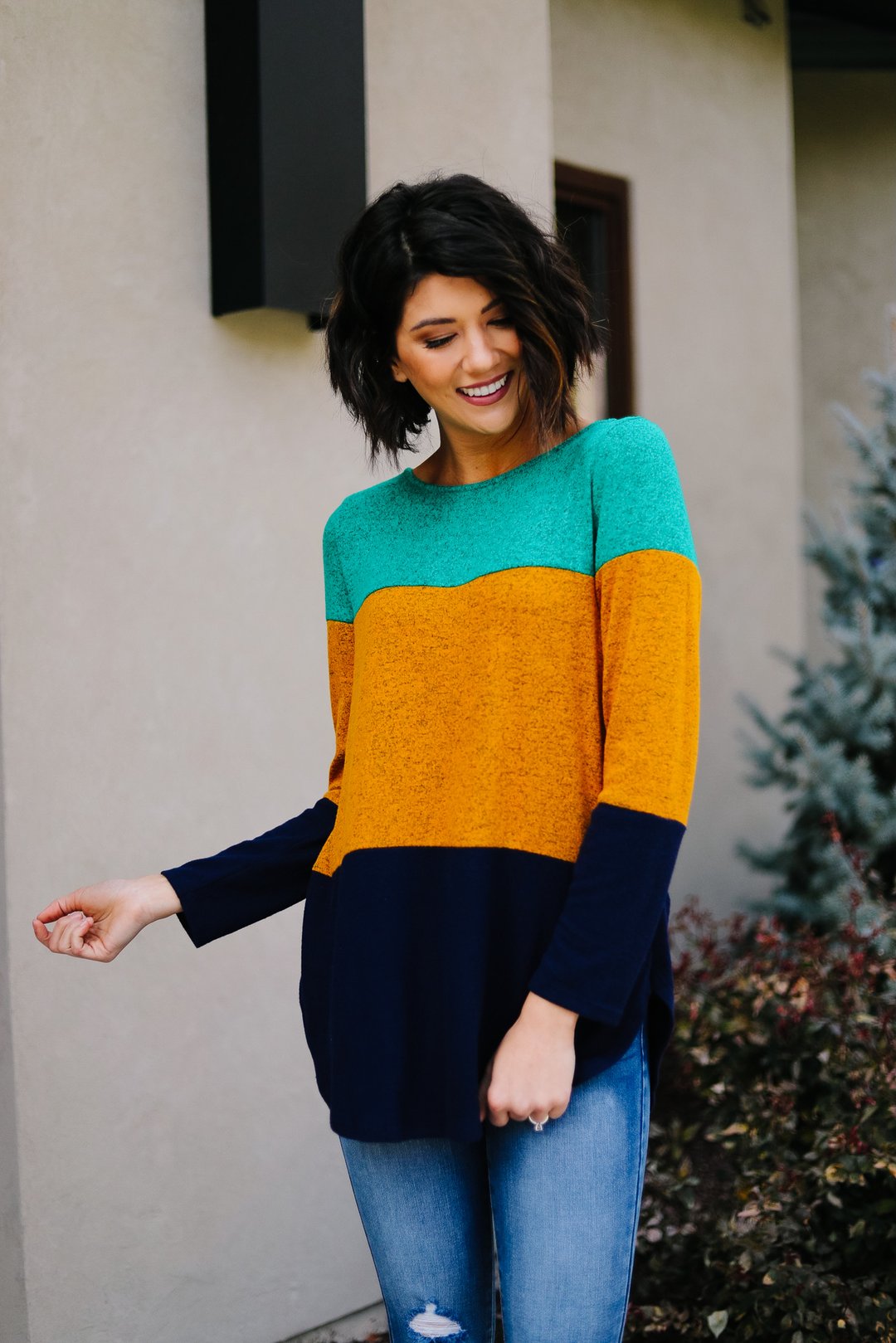 Jewel Tone Color Block Top