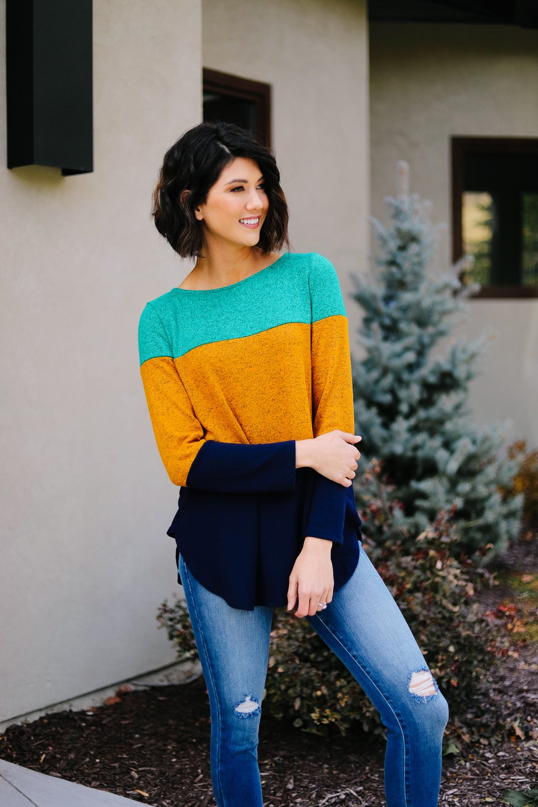 Jewel Tone Color Block Top