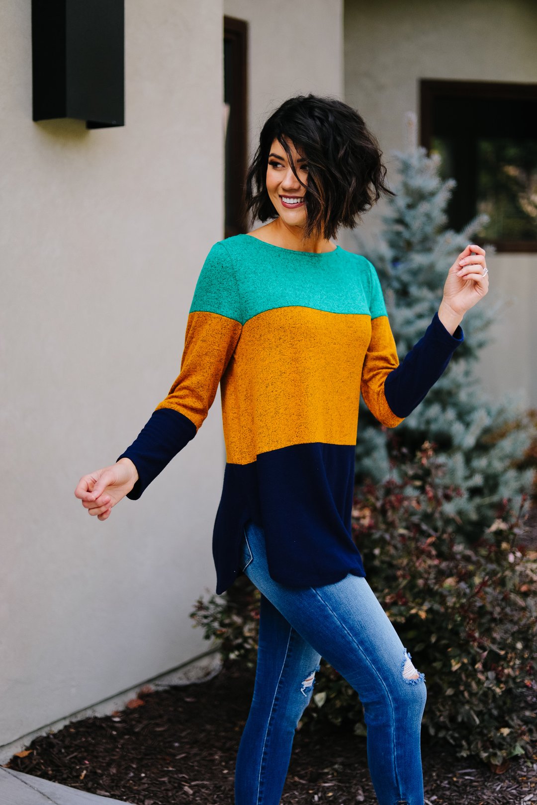 Jewel Tone Color Block Top