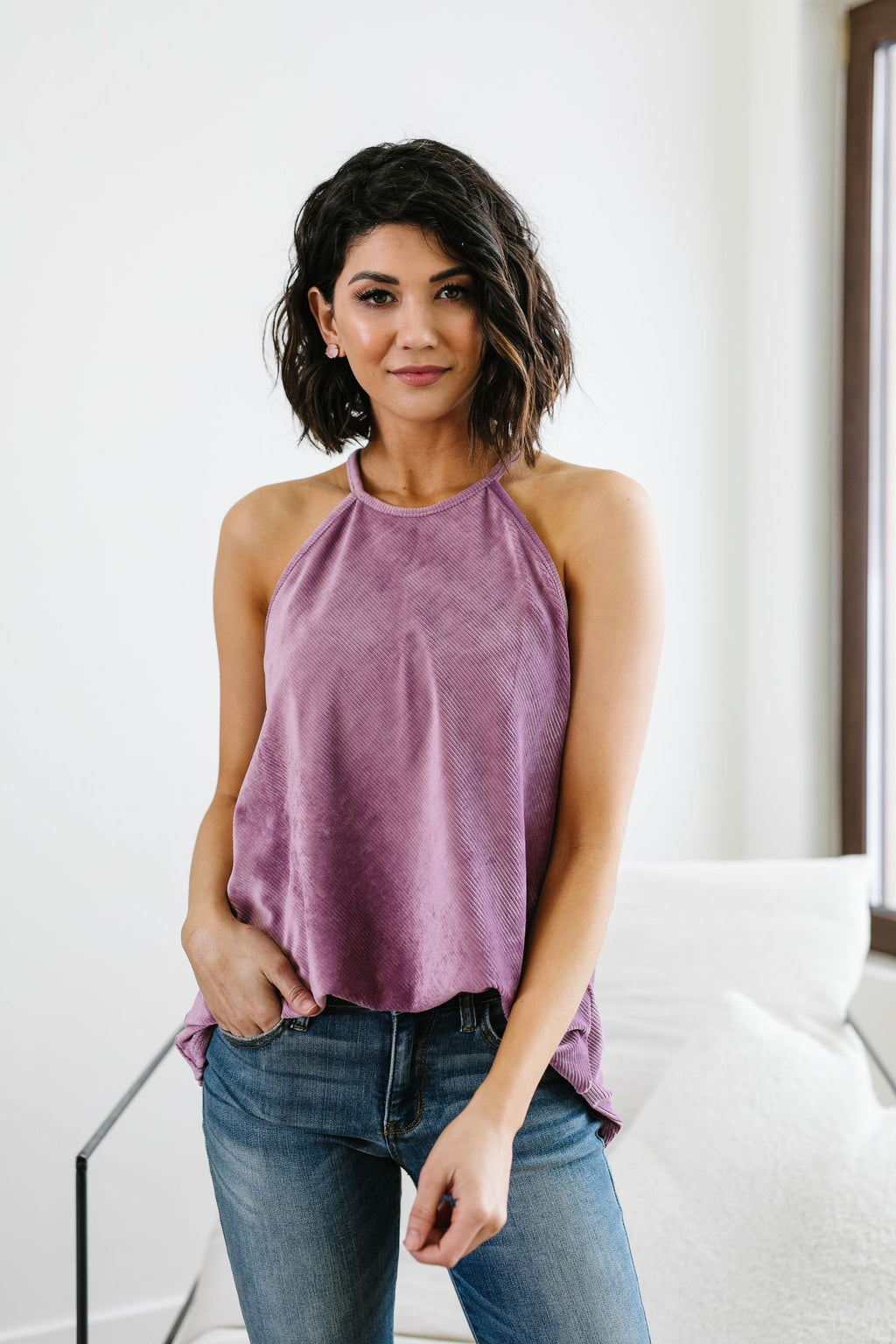Lucky One Halter Top In Lavender