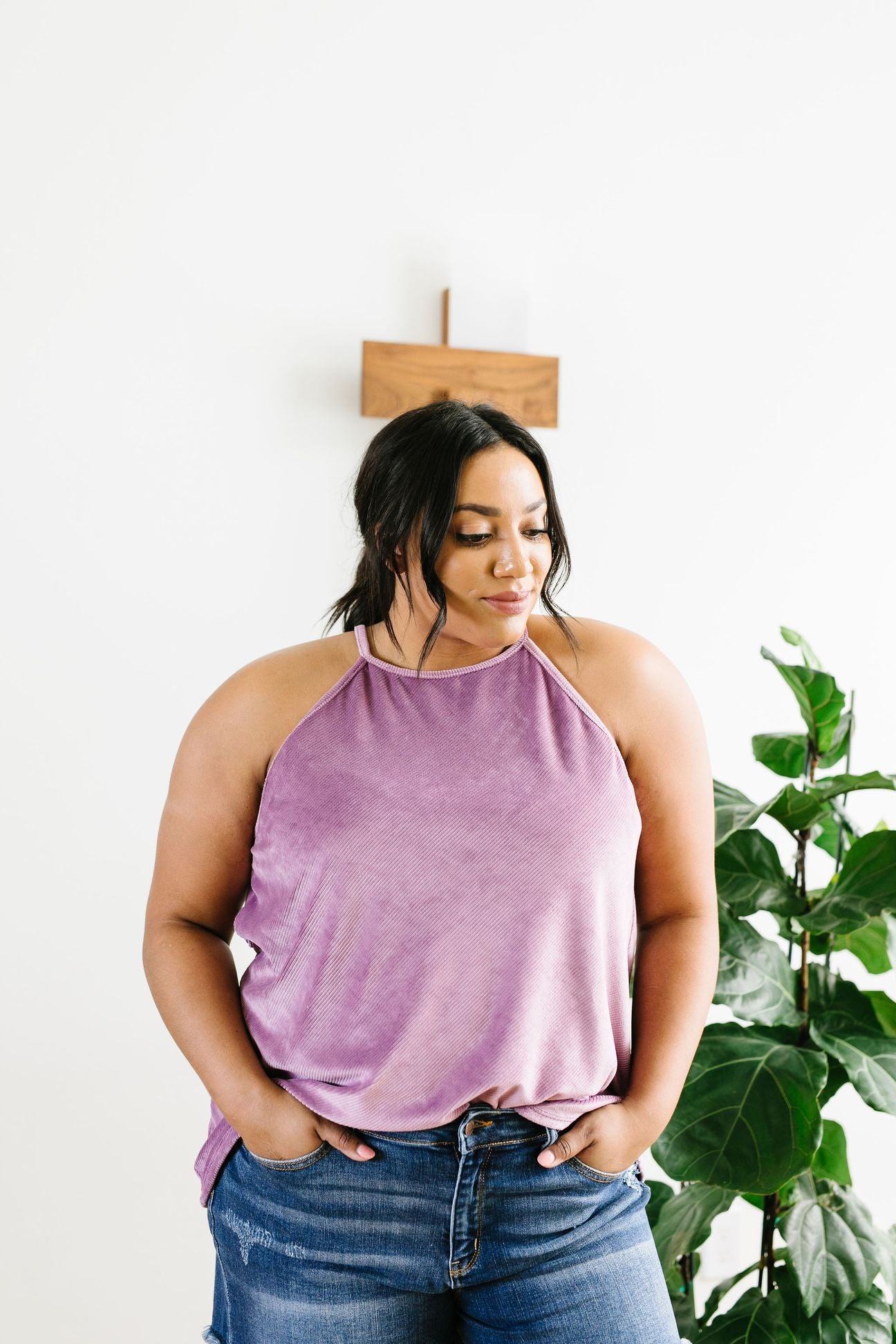 Lucky One Halter Top In Lavender