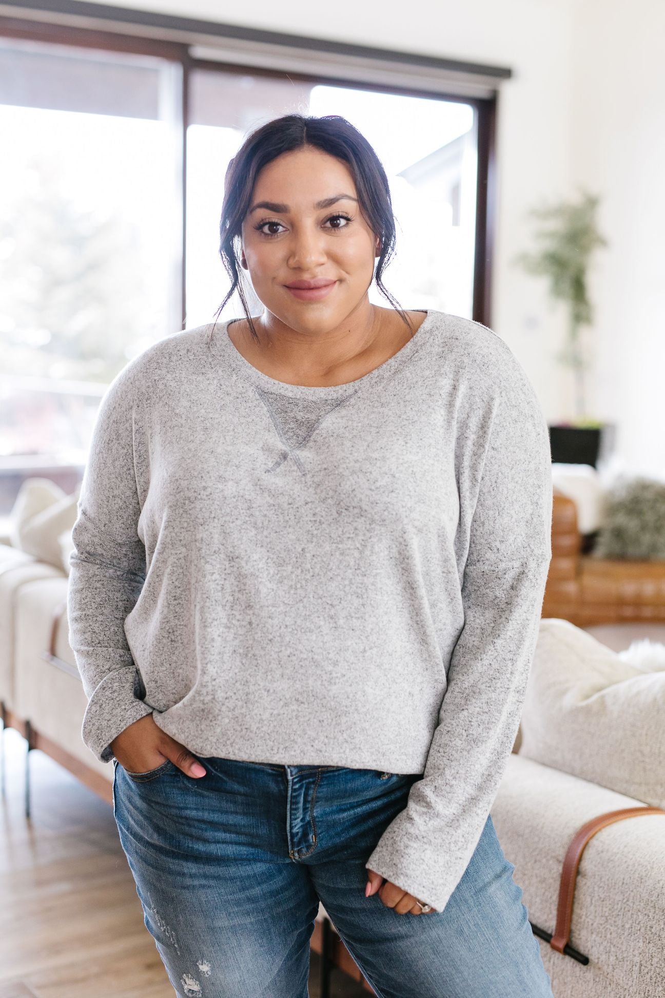 Side Hustle Gray Top