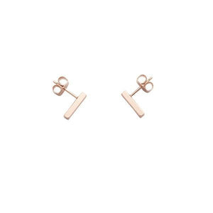 18k Rose Gold Mini Bar Earrings