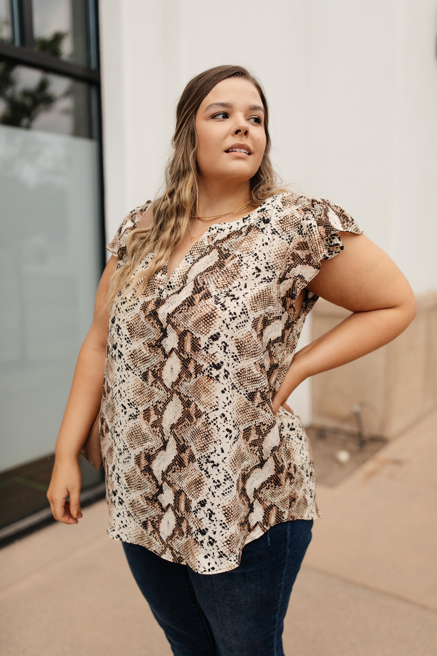 Take A Break Snakeskin Blouse