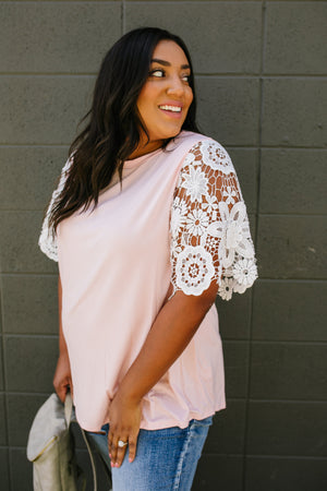 3D Lace Sleeved Top