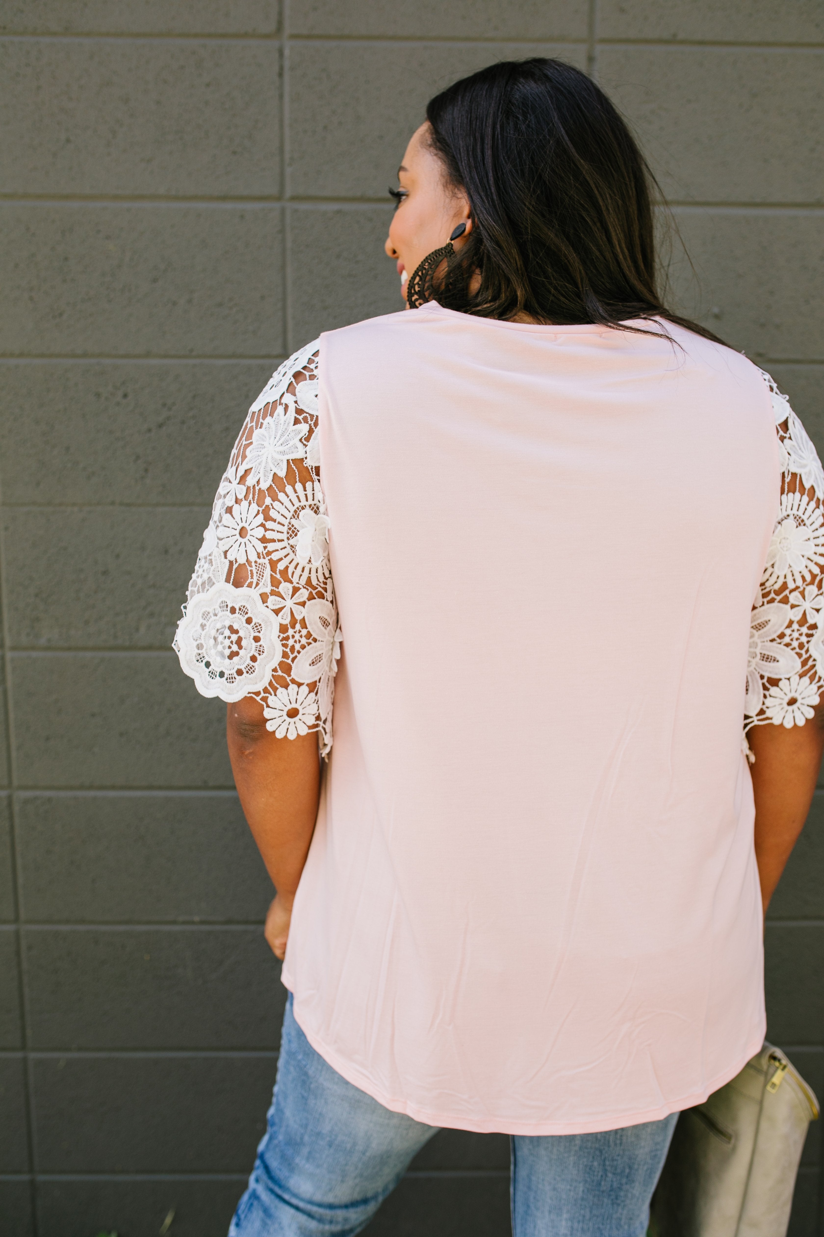3D Lace Sleeved Top