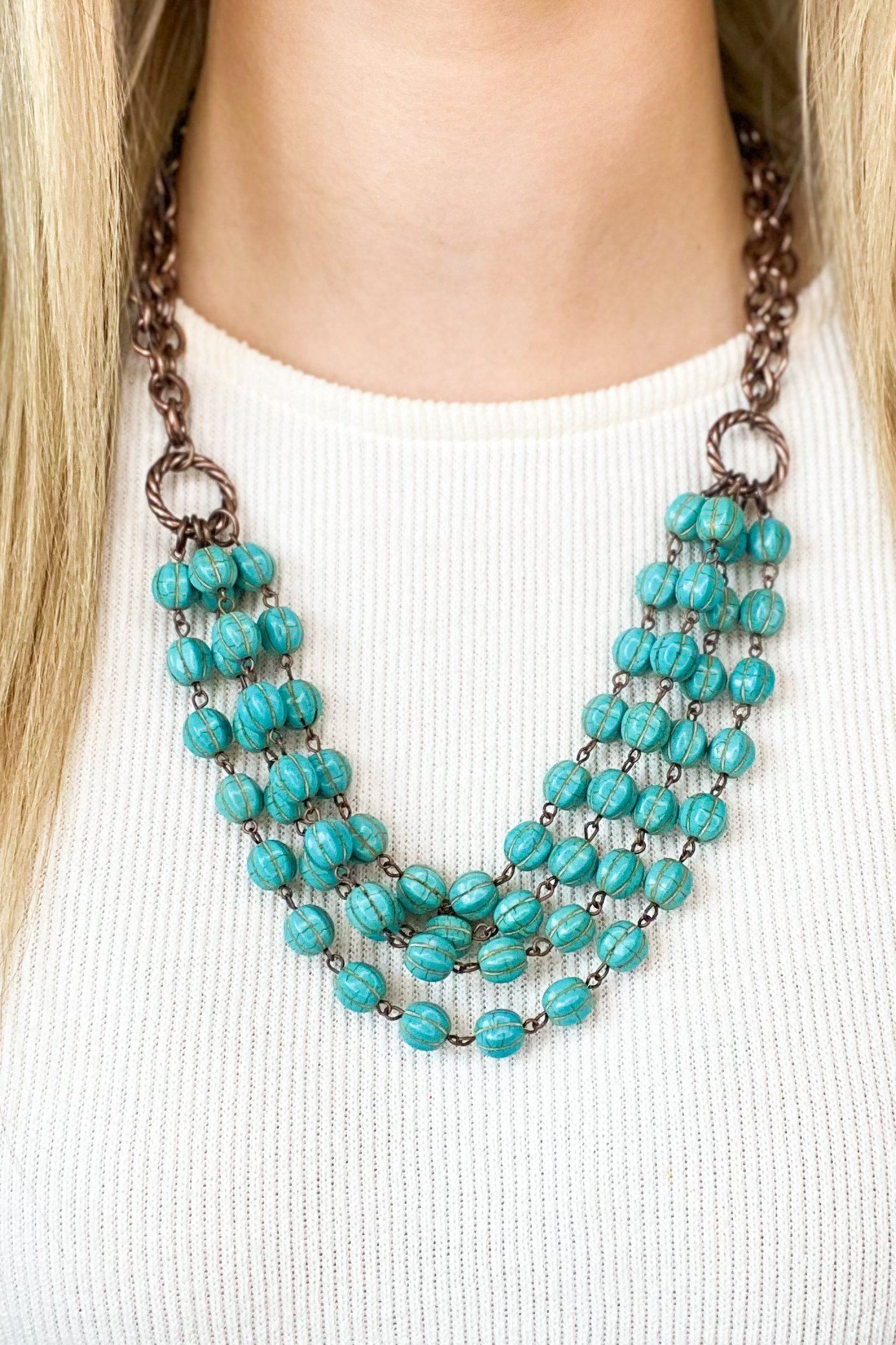 West & Co Four Strand Turquoise Necklace