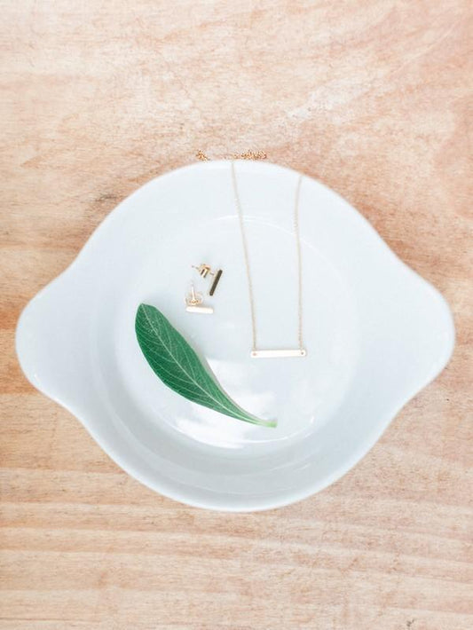 18k Rose Gold Mini Bar Necklace