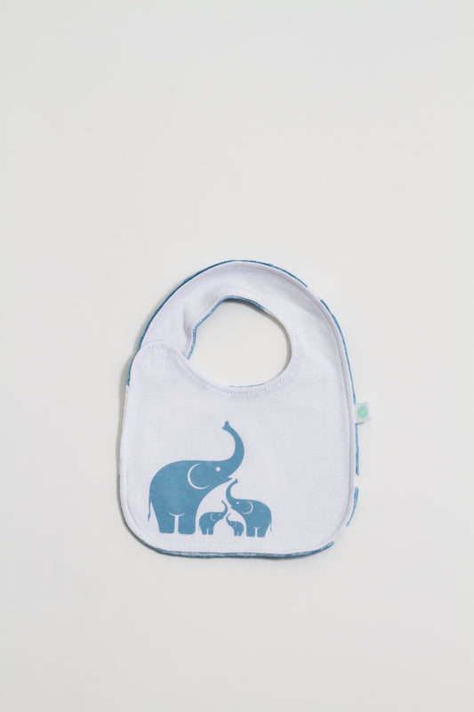 Coastal Blue Elephant Reversible Bib
