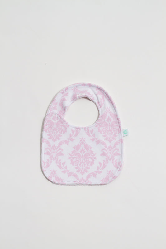 Pearl Pink Damask Reversible Bib