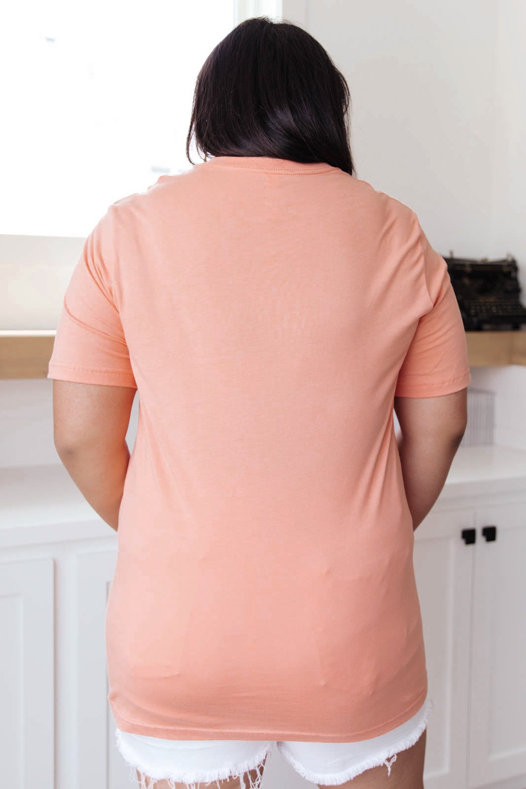 Abstract Graphic Tee in Peach