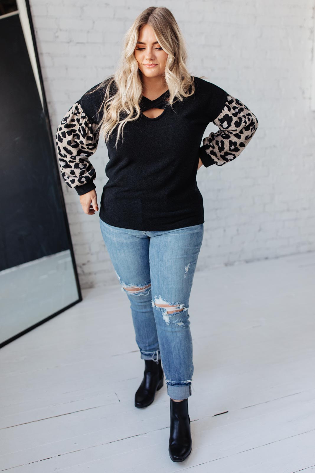 Animal Print Criss Cross Top