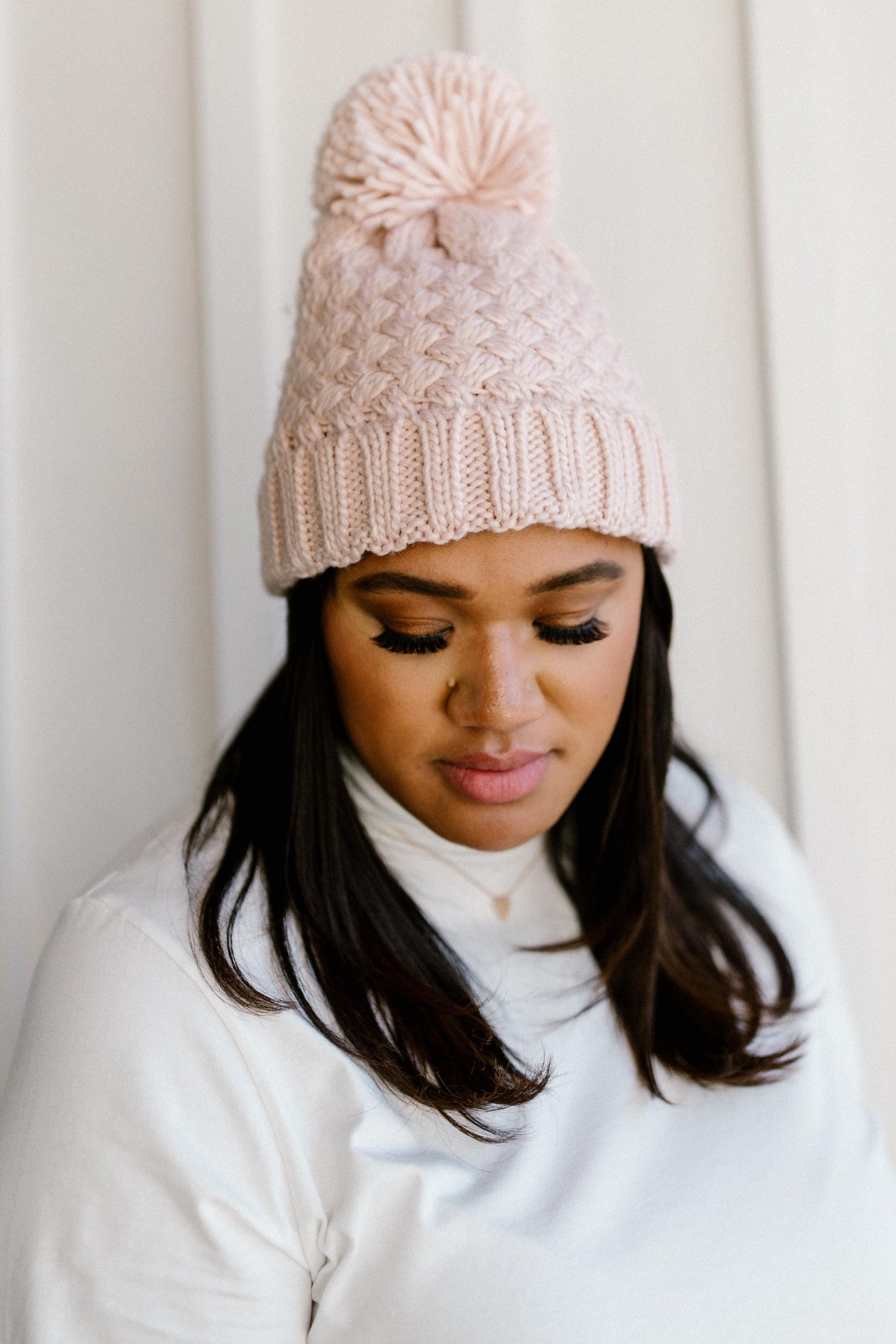 Bella Knit Beanie in Rose