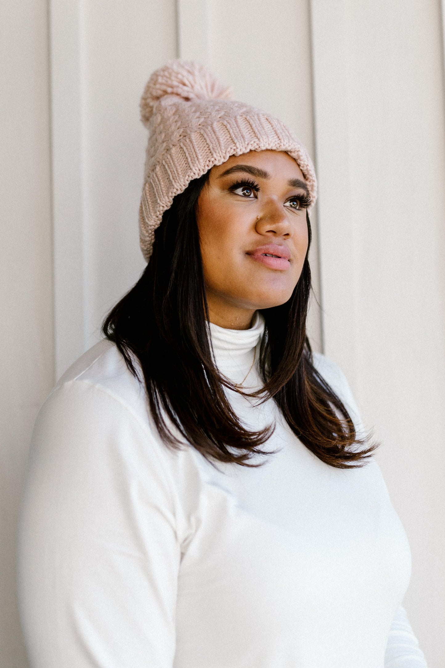 Bella Knit Beanie in Rose