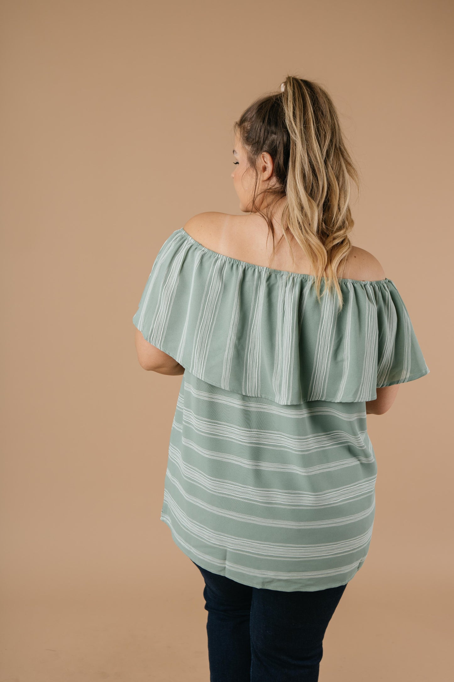 Breeze Into Fall Off Shoulder Ruffle Top