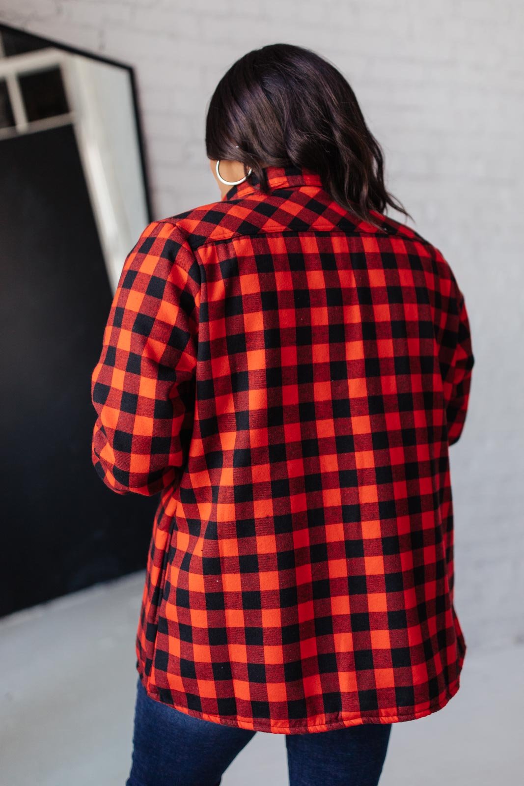 Campfire Buffalo Plaid Shacket in Black/Red