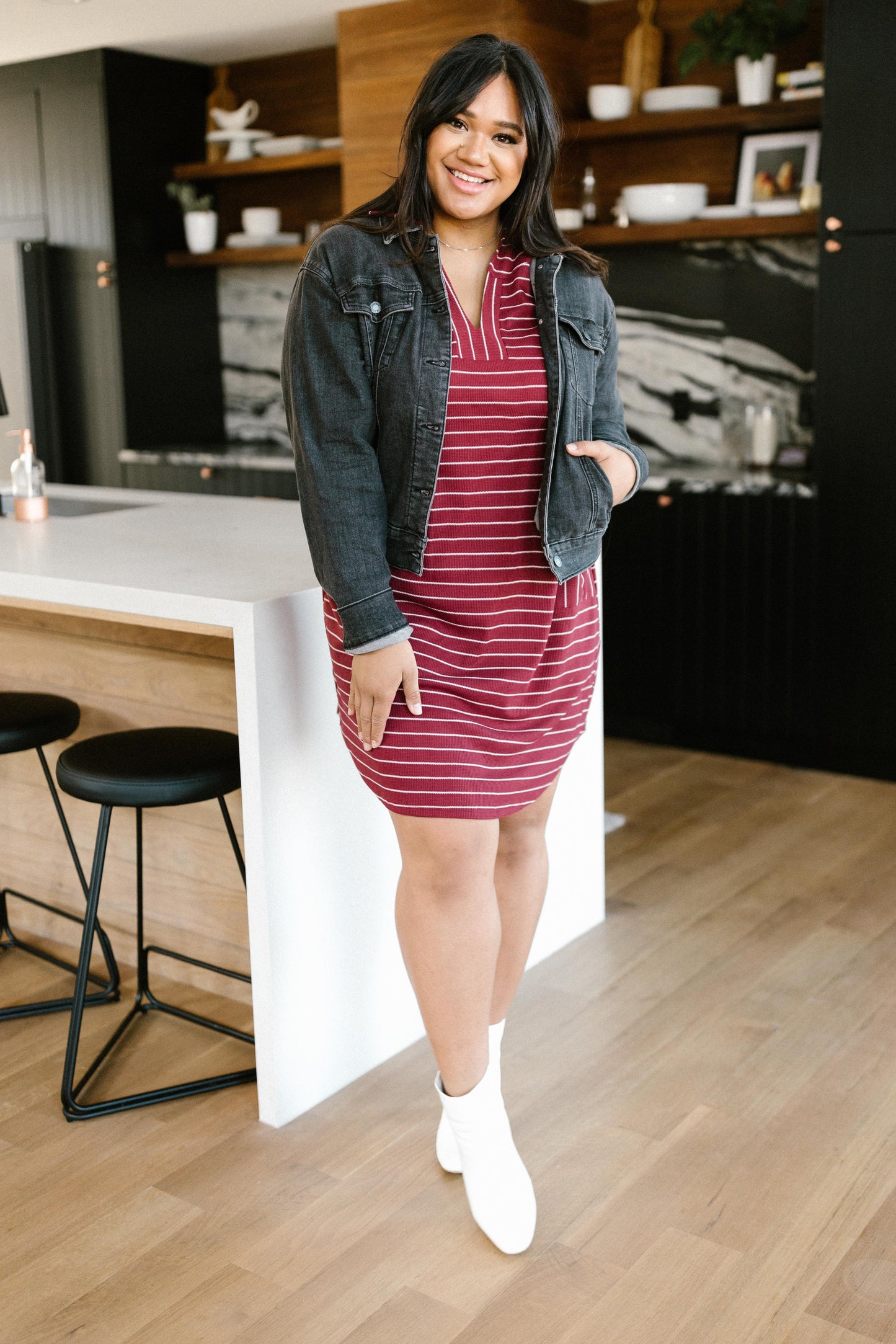 Casually Dressed Up Dress in Burgundy