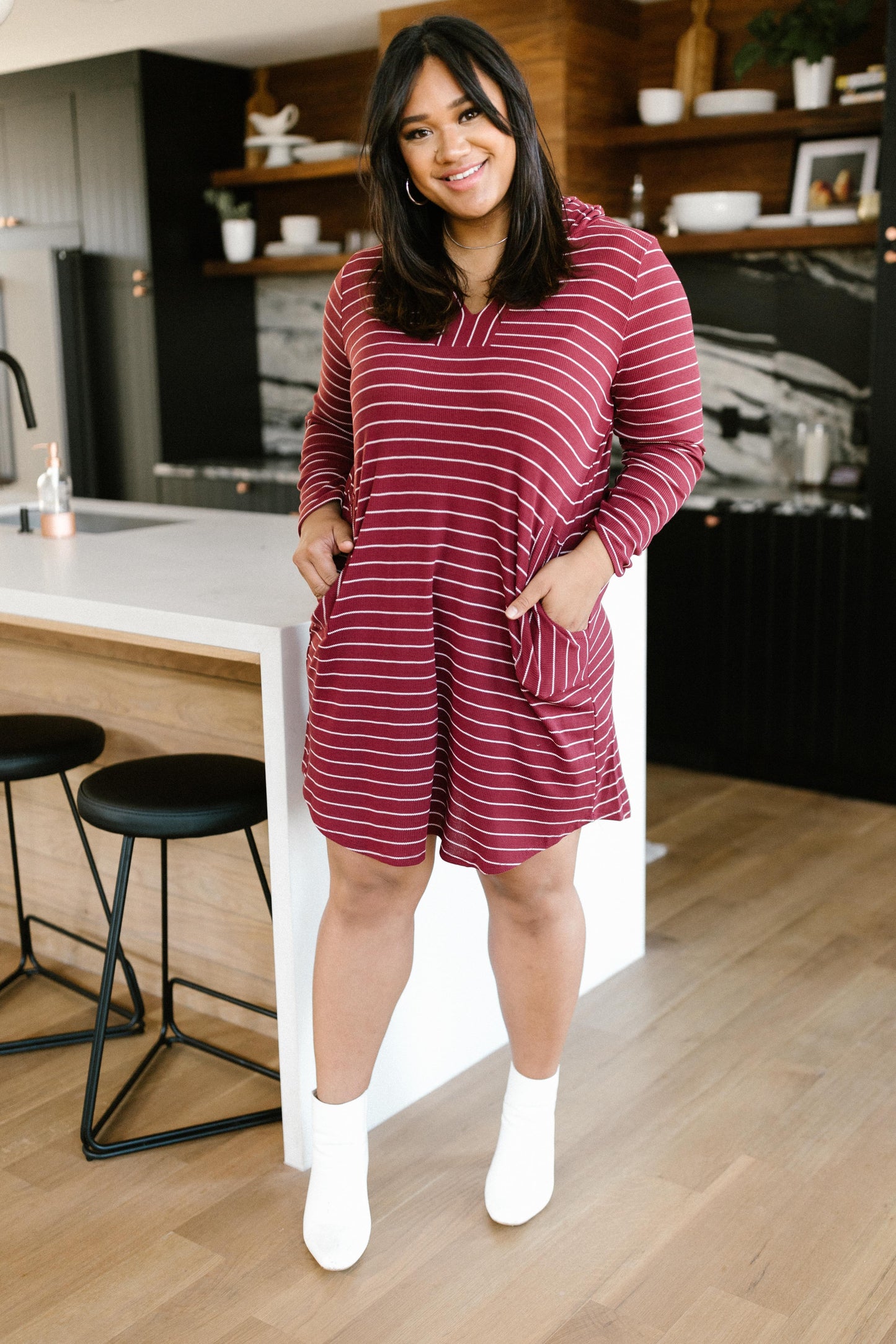 Casually Dressed Up Dress in Burgundy