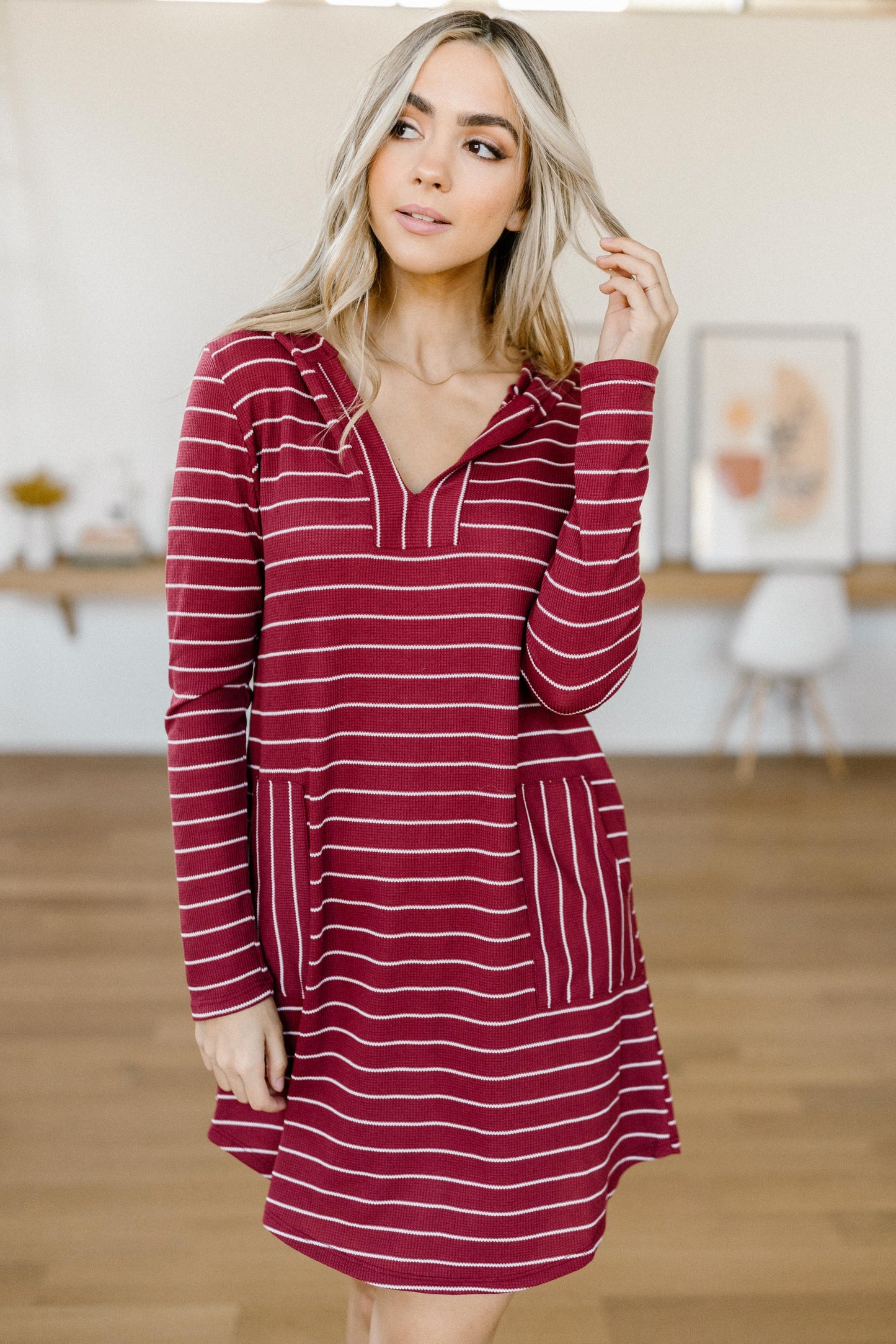 Casually Dressed Up Dress in Burgundy