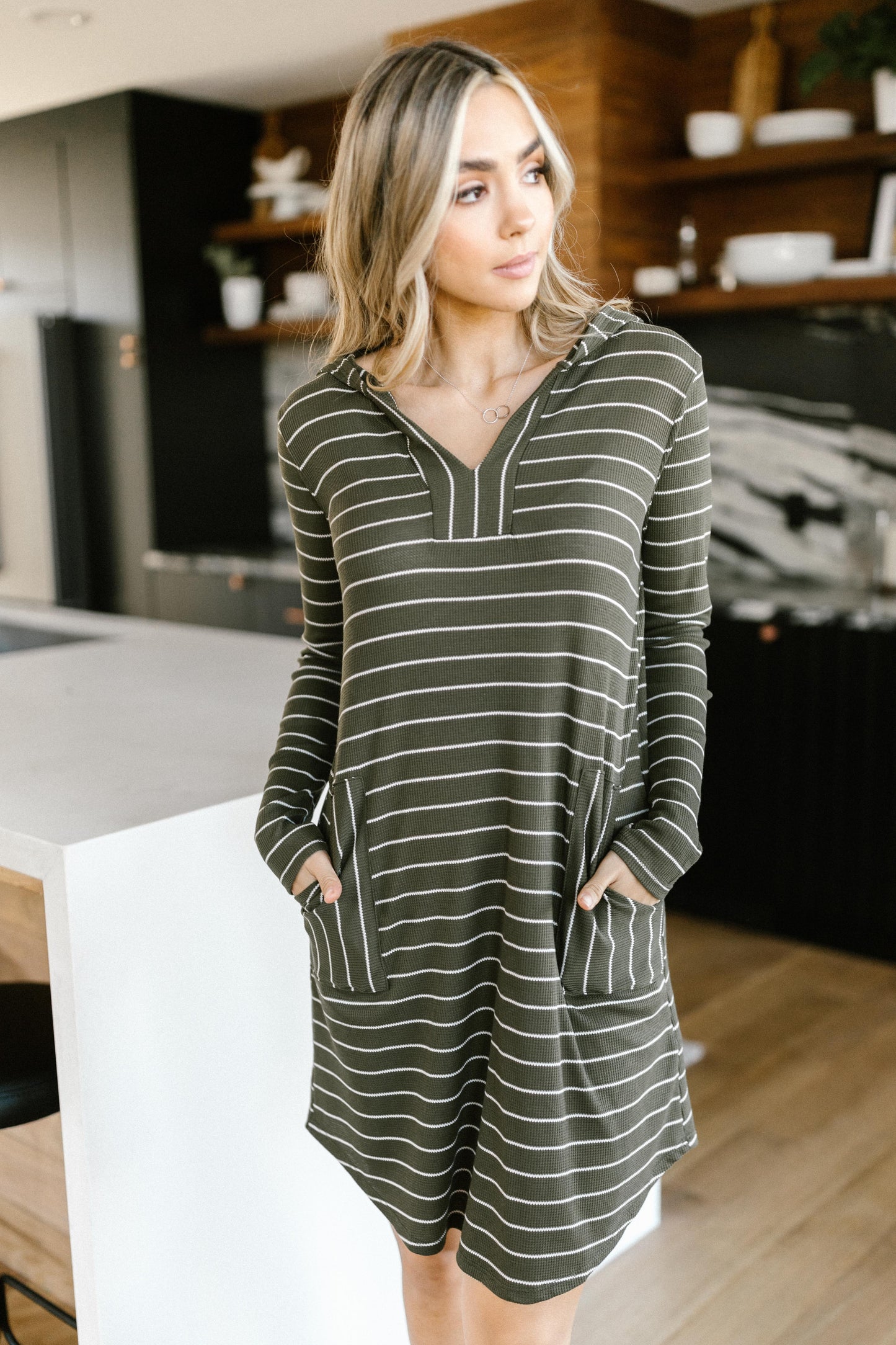 Casually Dressed Up Dress in Olive