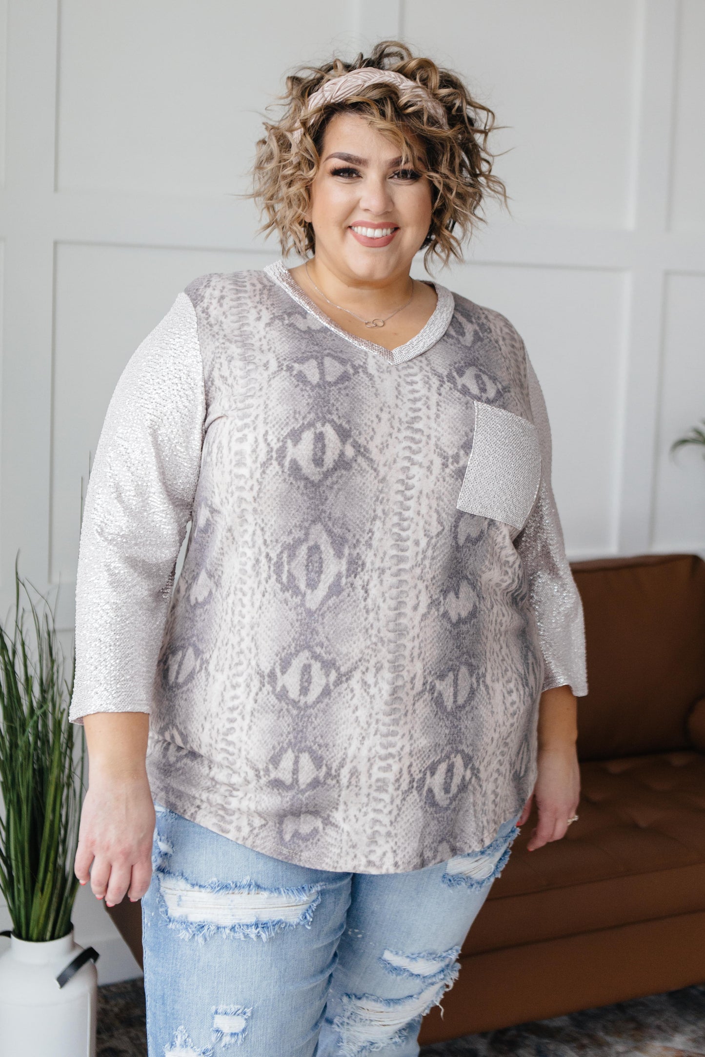 Celebratory Snakeskin Top