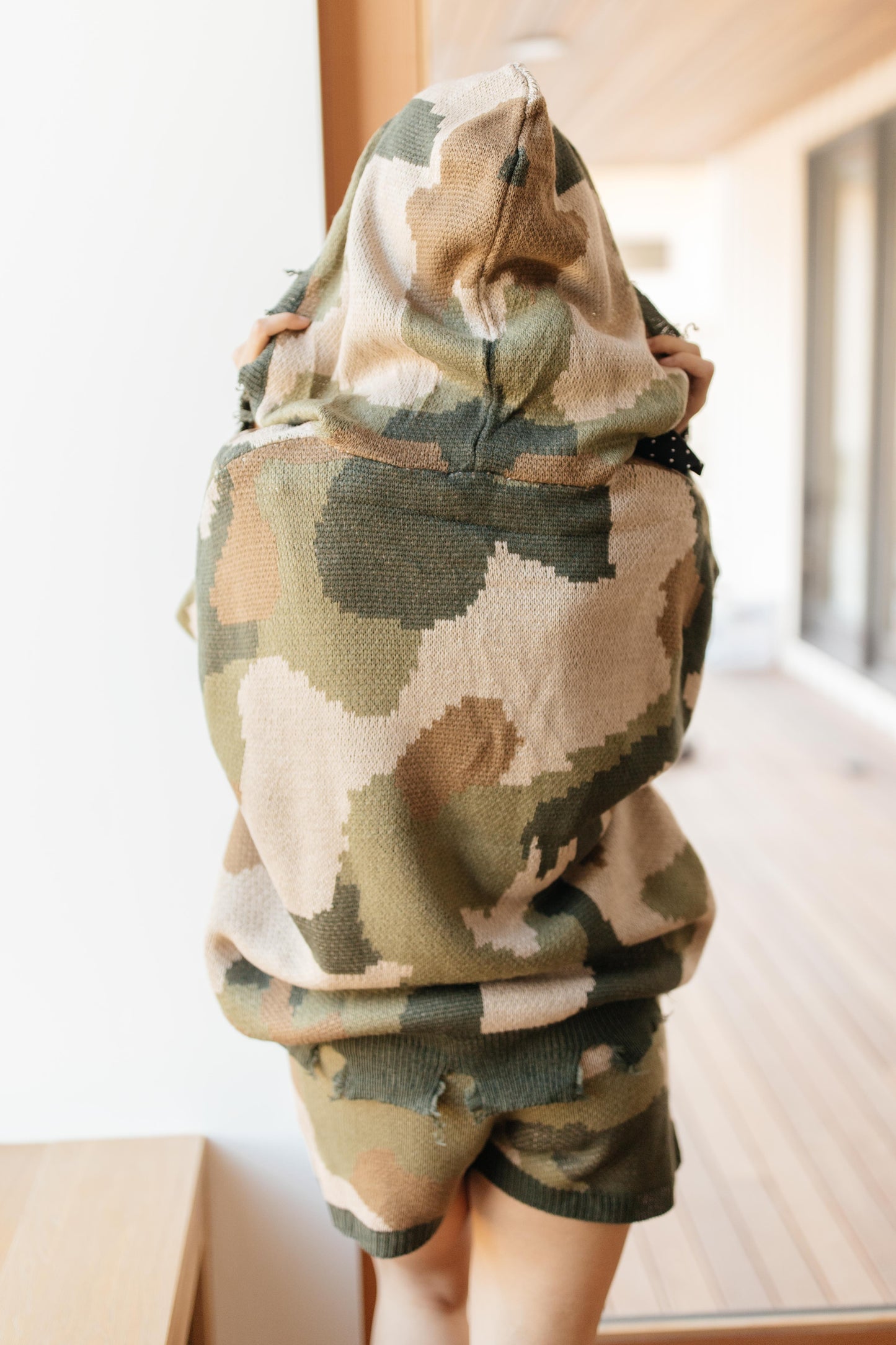 Chasing Sleep Lounge Set Top in Camo