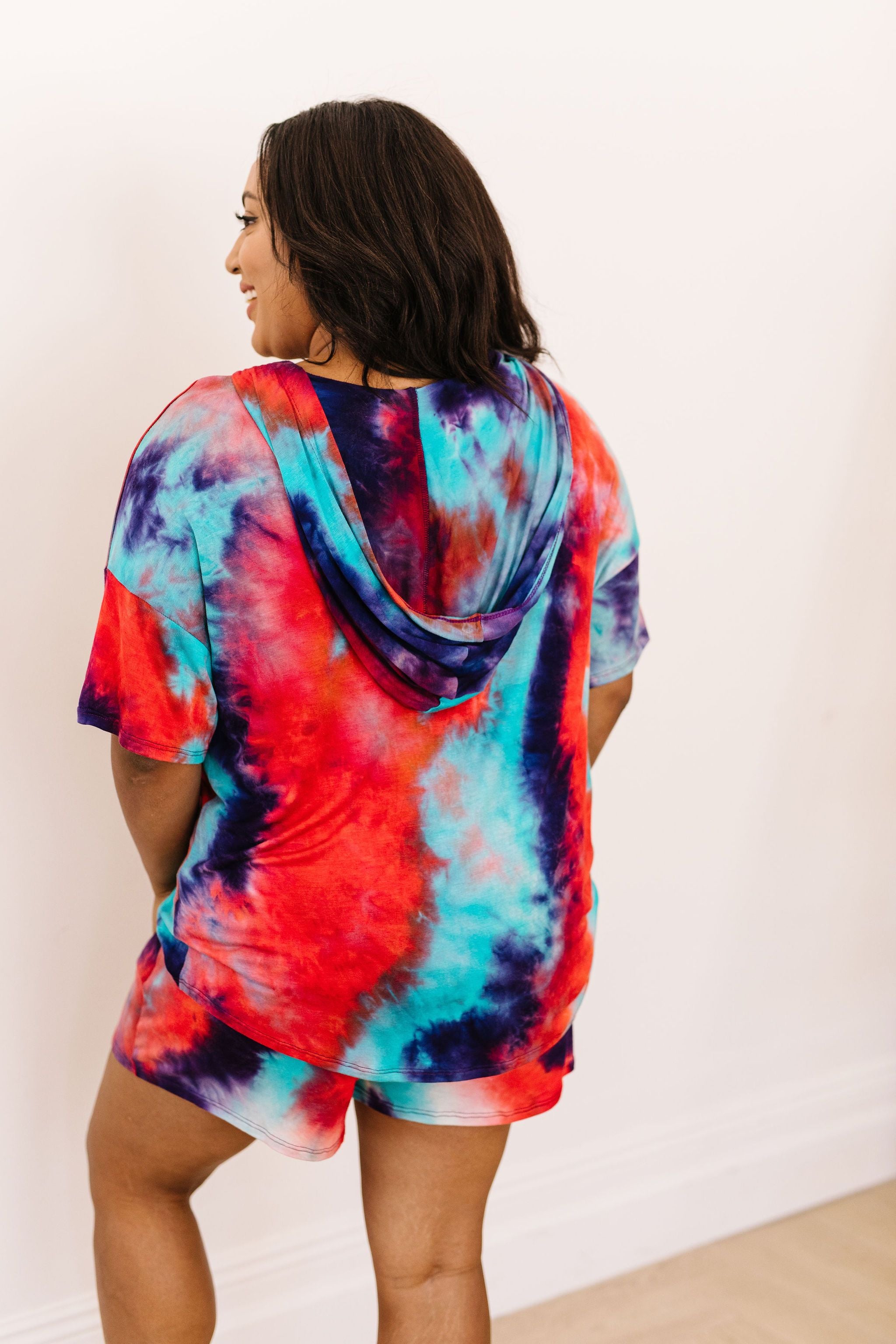 Cheer Me Up Tie Dye Shorts In Aqua