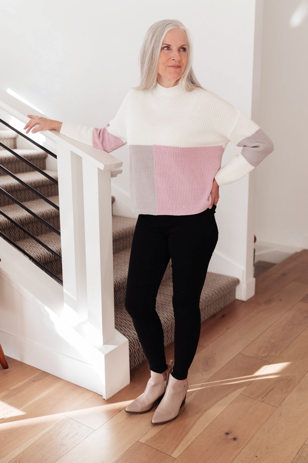 DOORBUSTER Color Block Top in Lavender