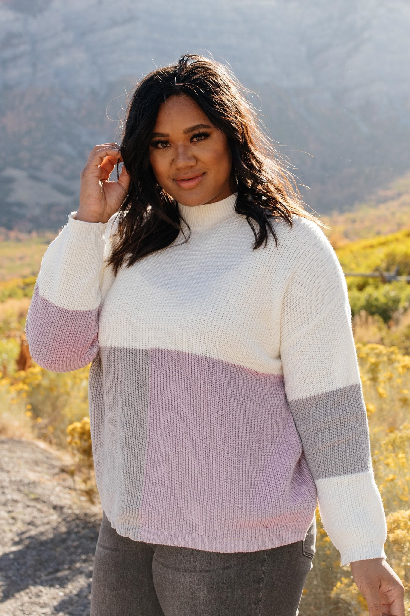 DOORBUSTER Color Block Top in Lavender