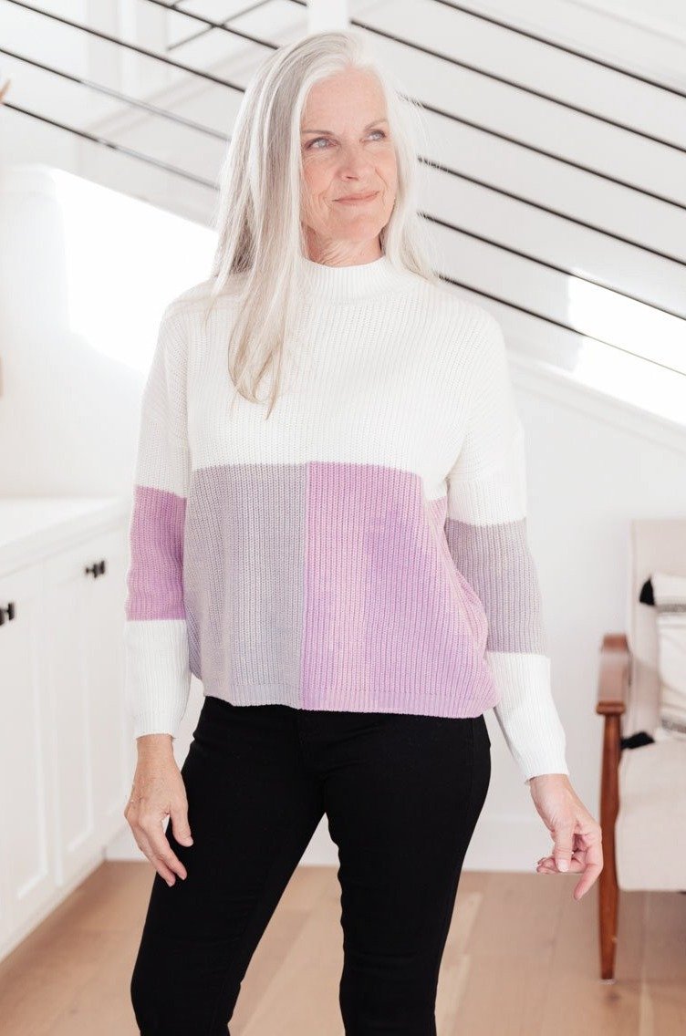 DOORBUSTER Color Block Top in Lavender