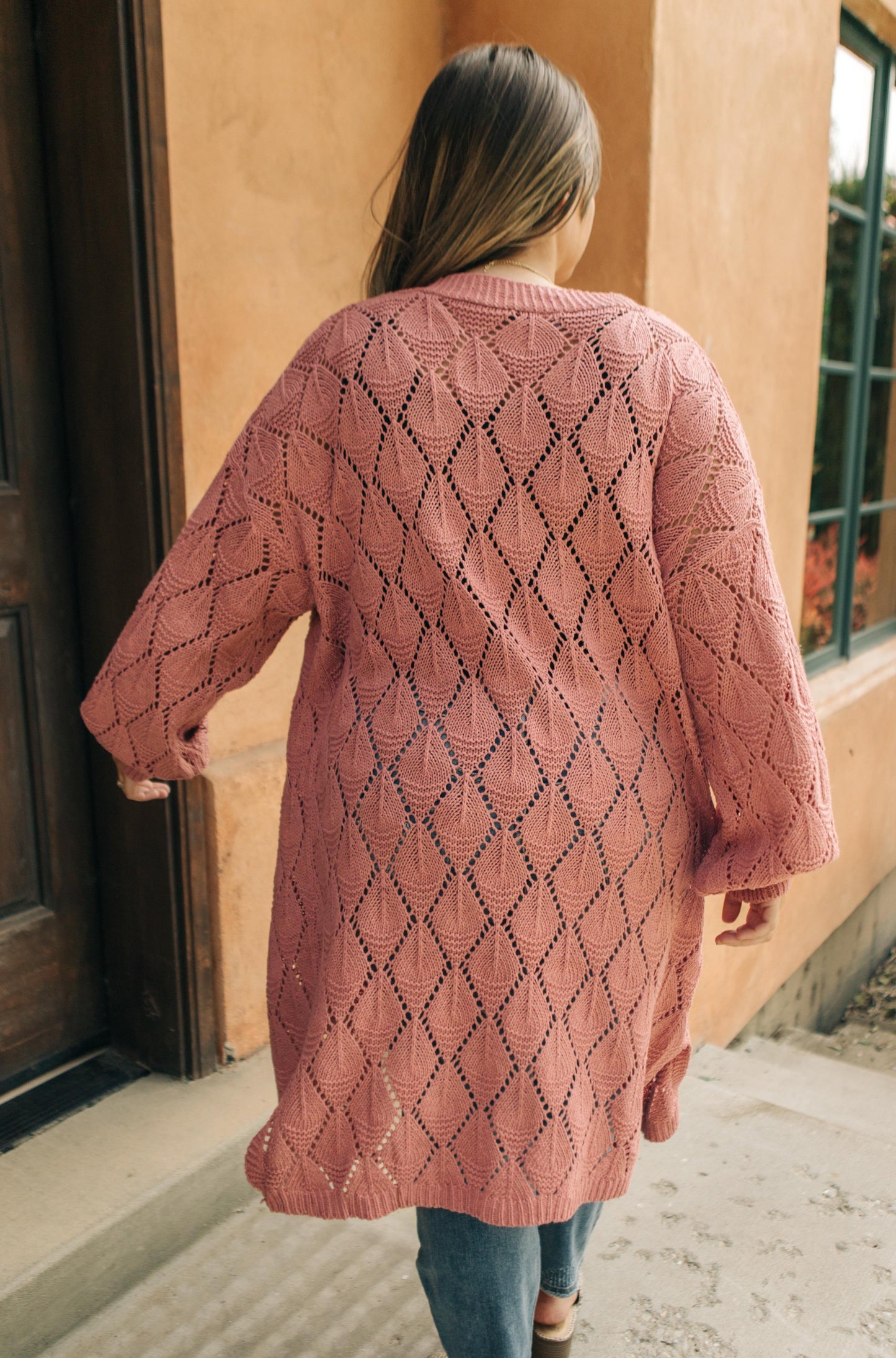 Choose Me Chunky Cardigan in Rose