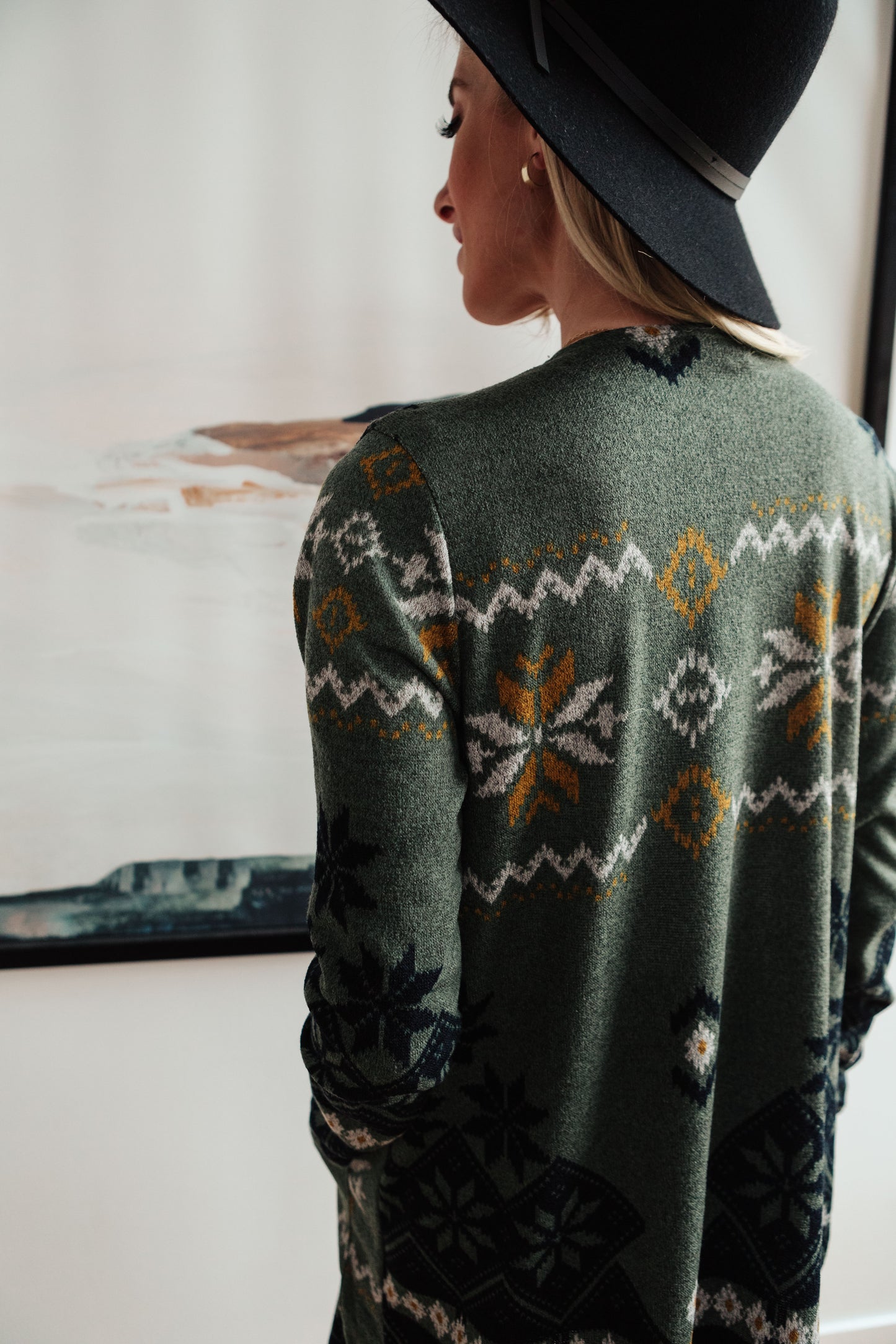 Christmas Night Cardigan in Olive