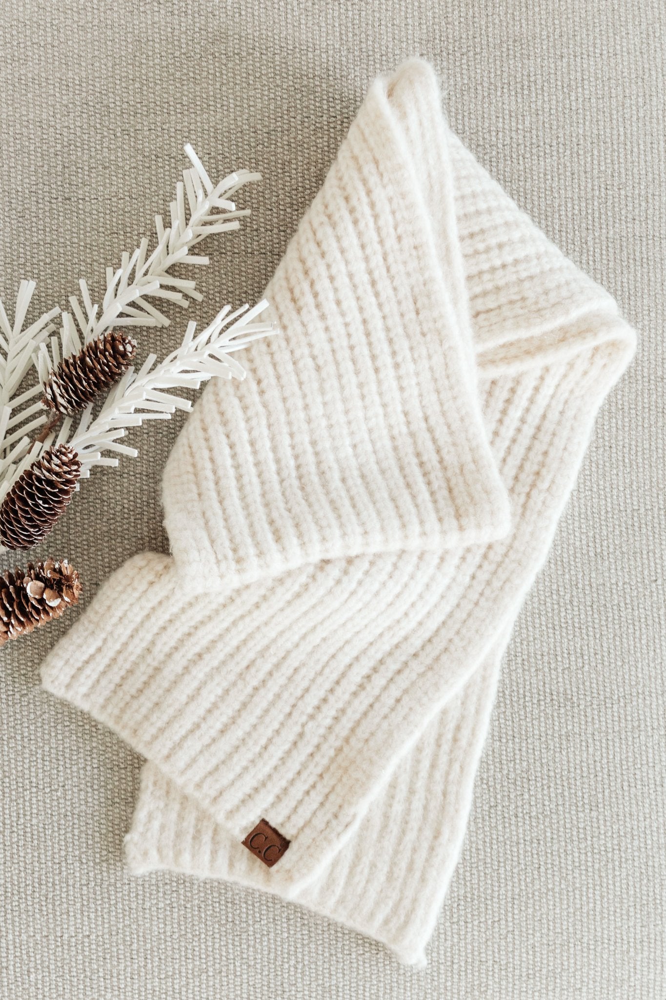 Classic Rib Scarf in Oatmeal
