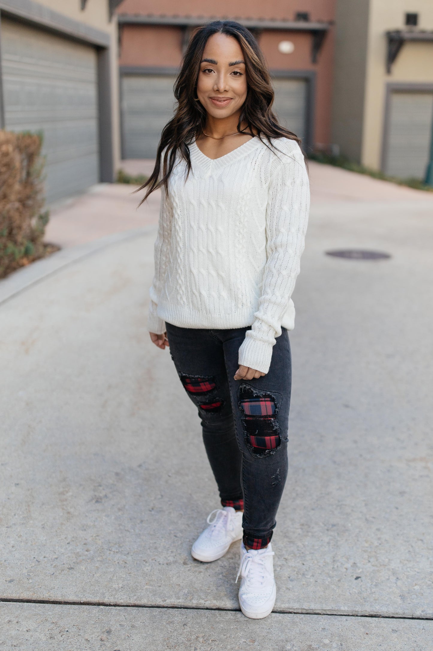 Cozy Cropped Sweater in White