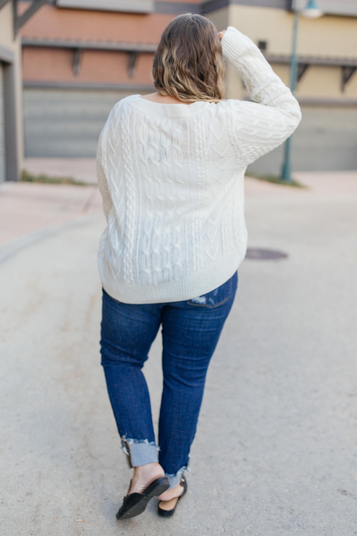 Cozy Cropped Sweater in White