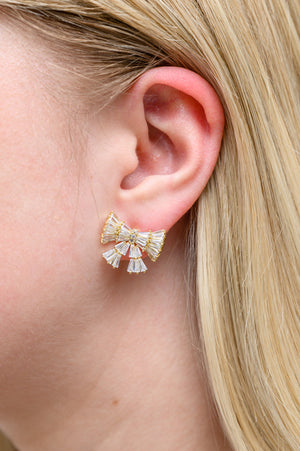 Crystal Bows Stud Earrings
