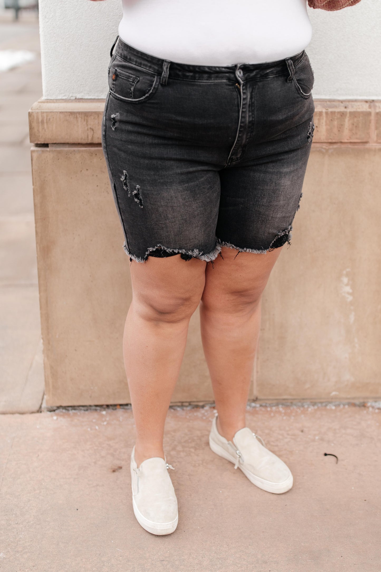 Distressed and Destroyed Denim Shorts