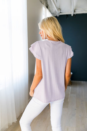 Double Ruffle Top In Lavender