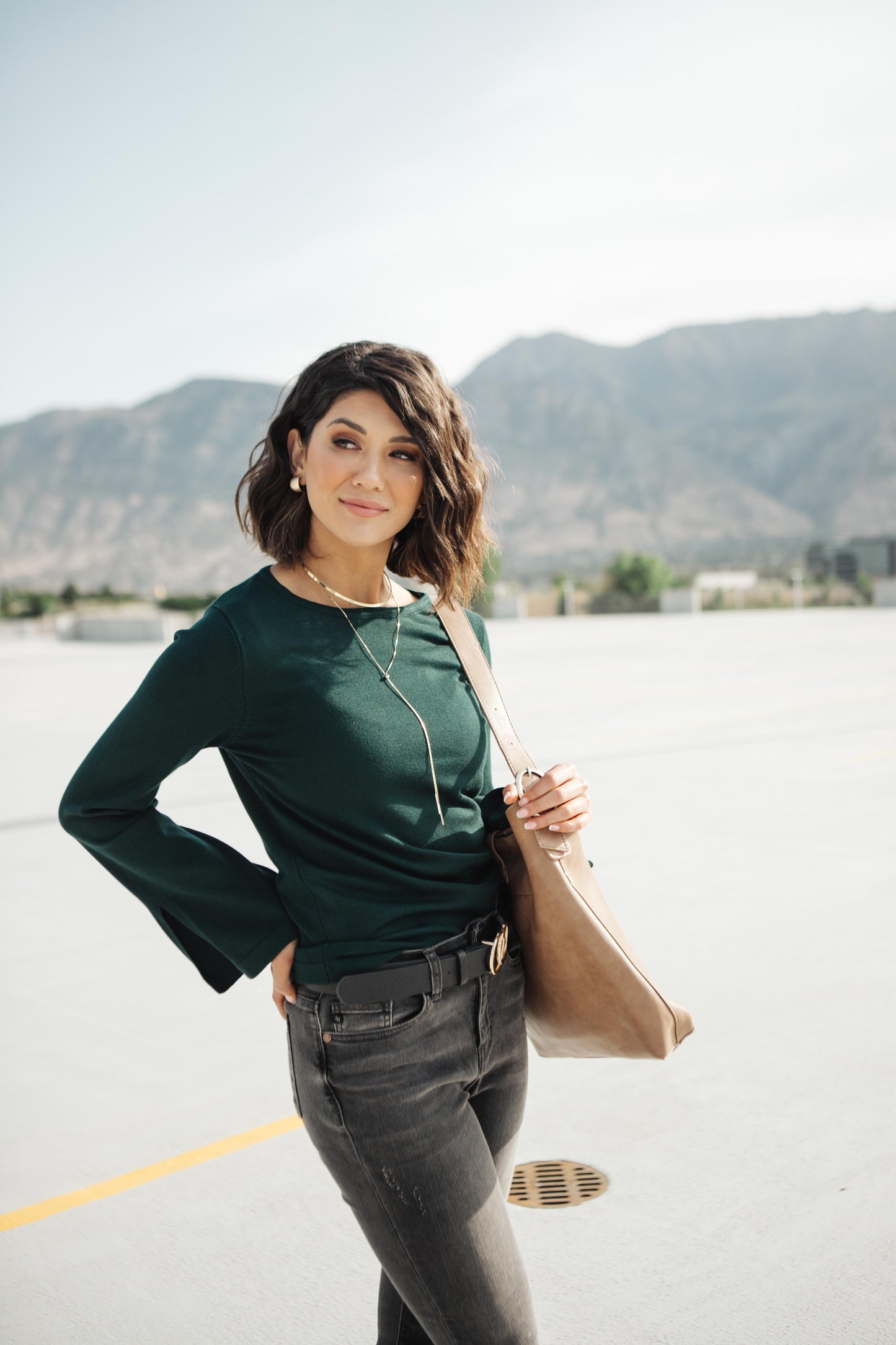 Elvira Hole In One Hunter Green Sweater