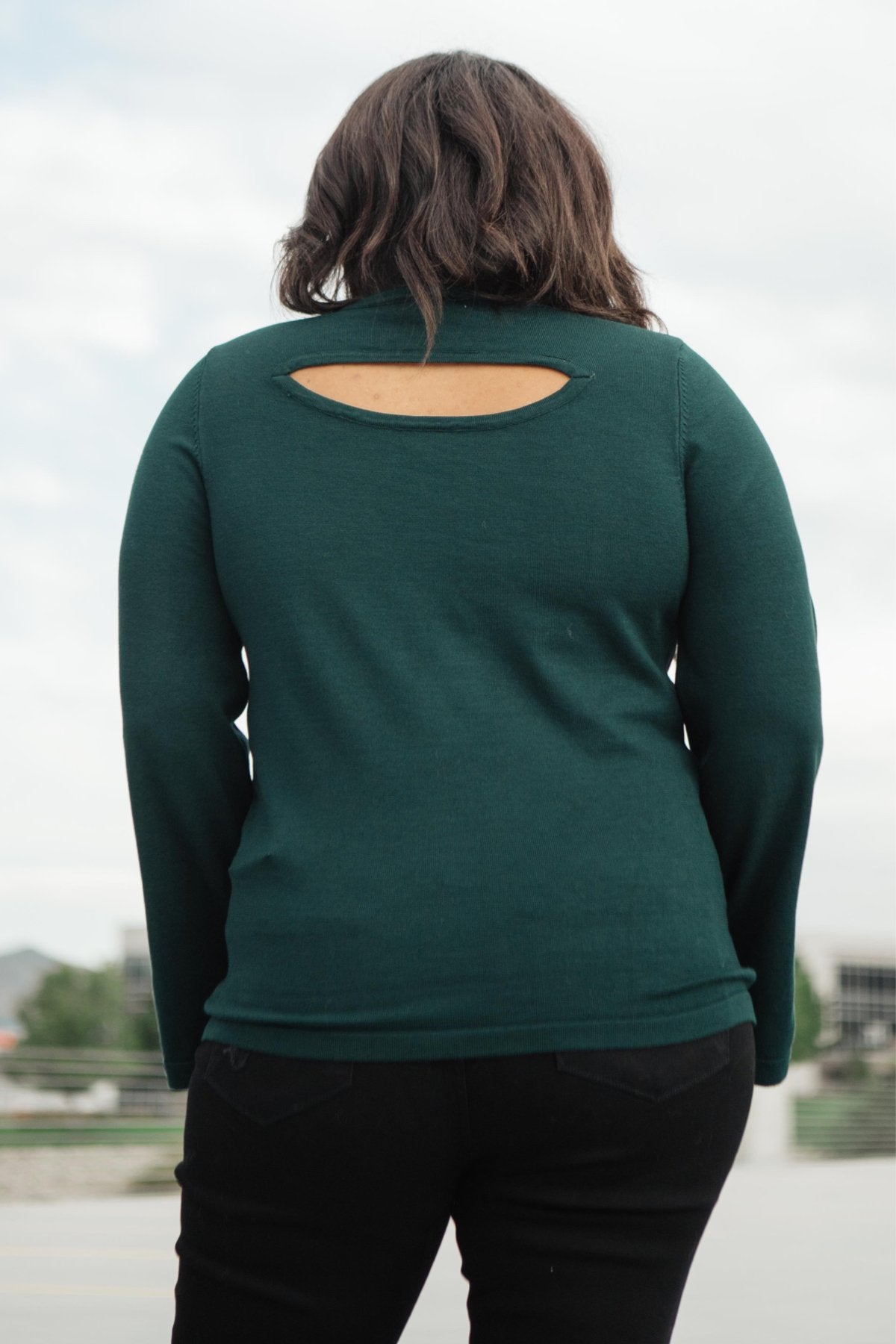 Elvira Hole In One Hunter Green Sweater