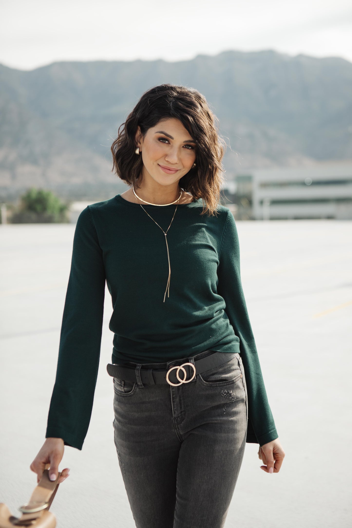 Elvira Hole In One Hunter Green Sweater