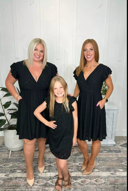 PREORDER: Matching Children's Ruffle Eyelet Dress in Four Colors