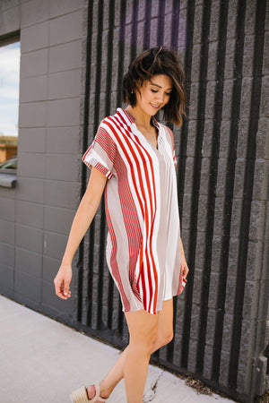 Fallin' For Stripes Shirt Dress
