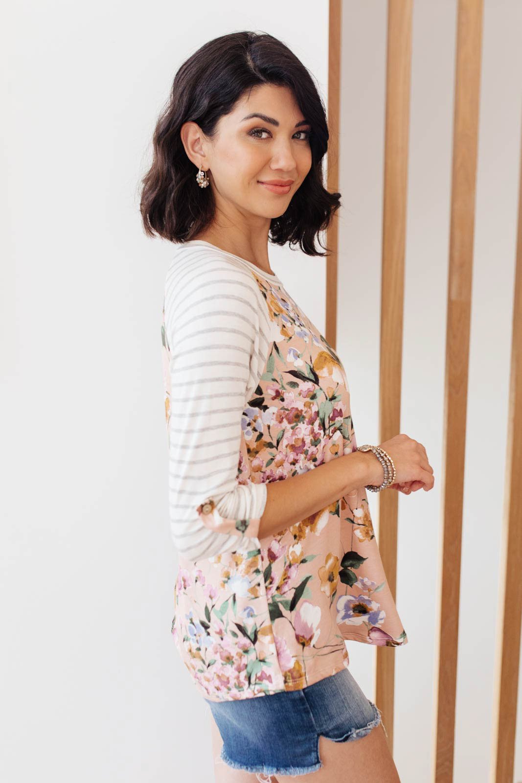 Floral Watercolor Raglan Top
