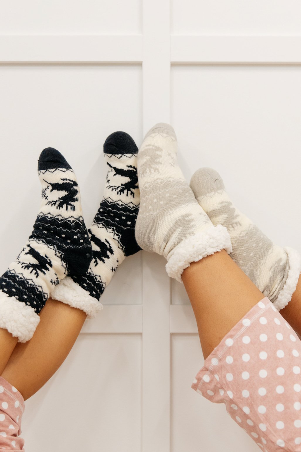 Fuzzy Holiday Socks In Black