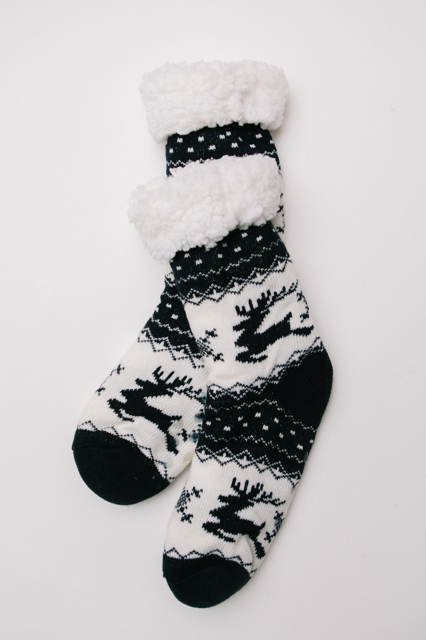 Fuzzy Holiday Socks In Black