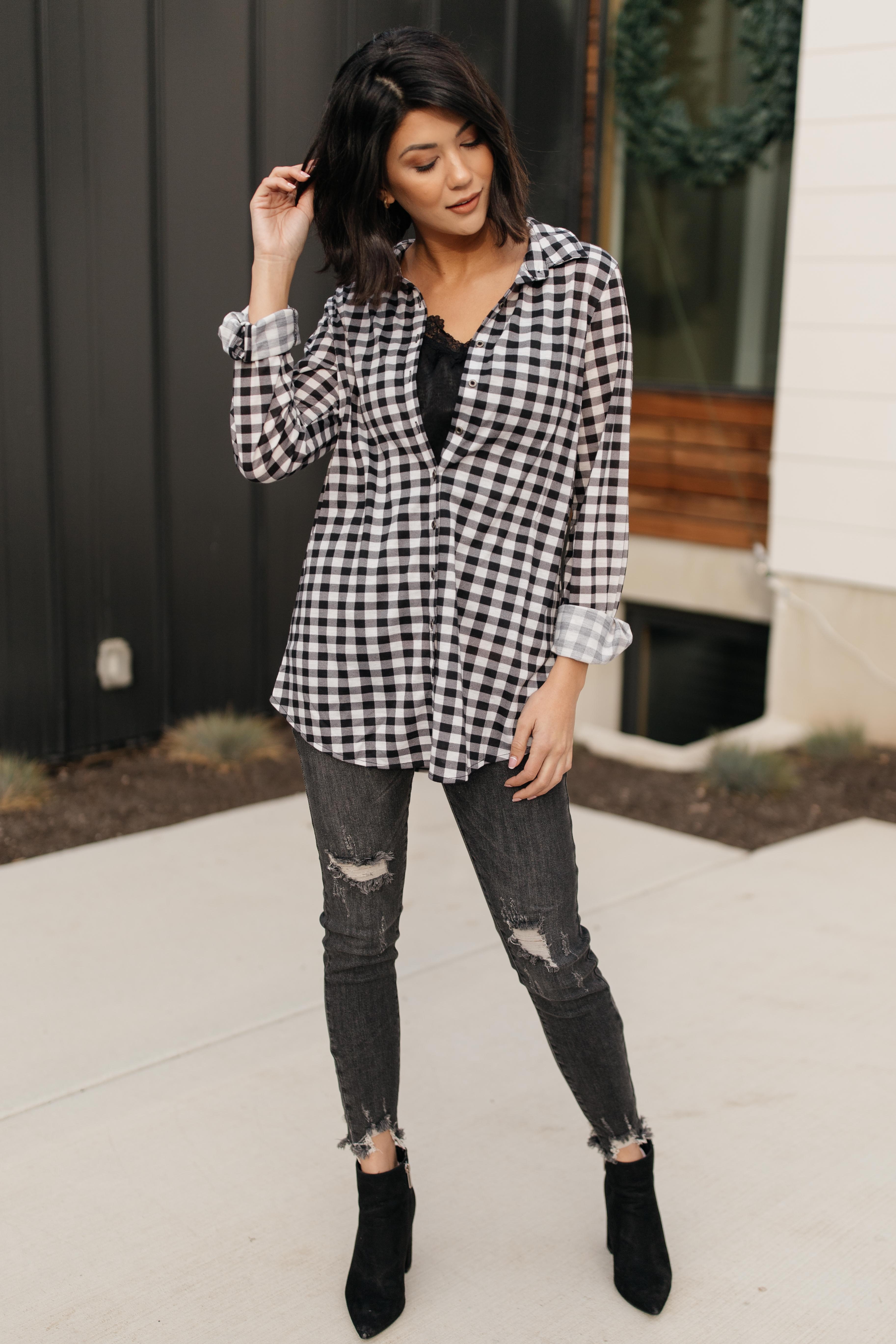 Gingham Girl Button Down Top