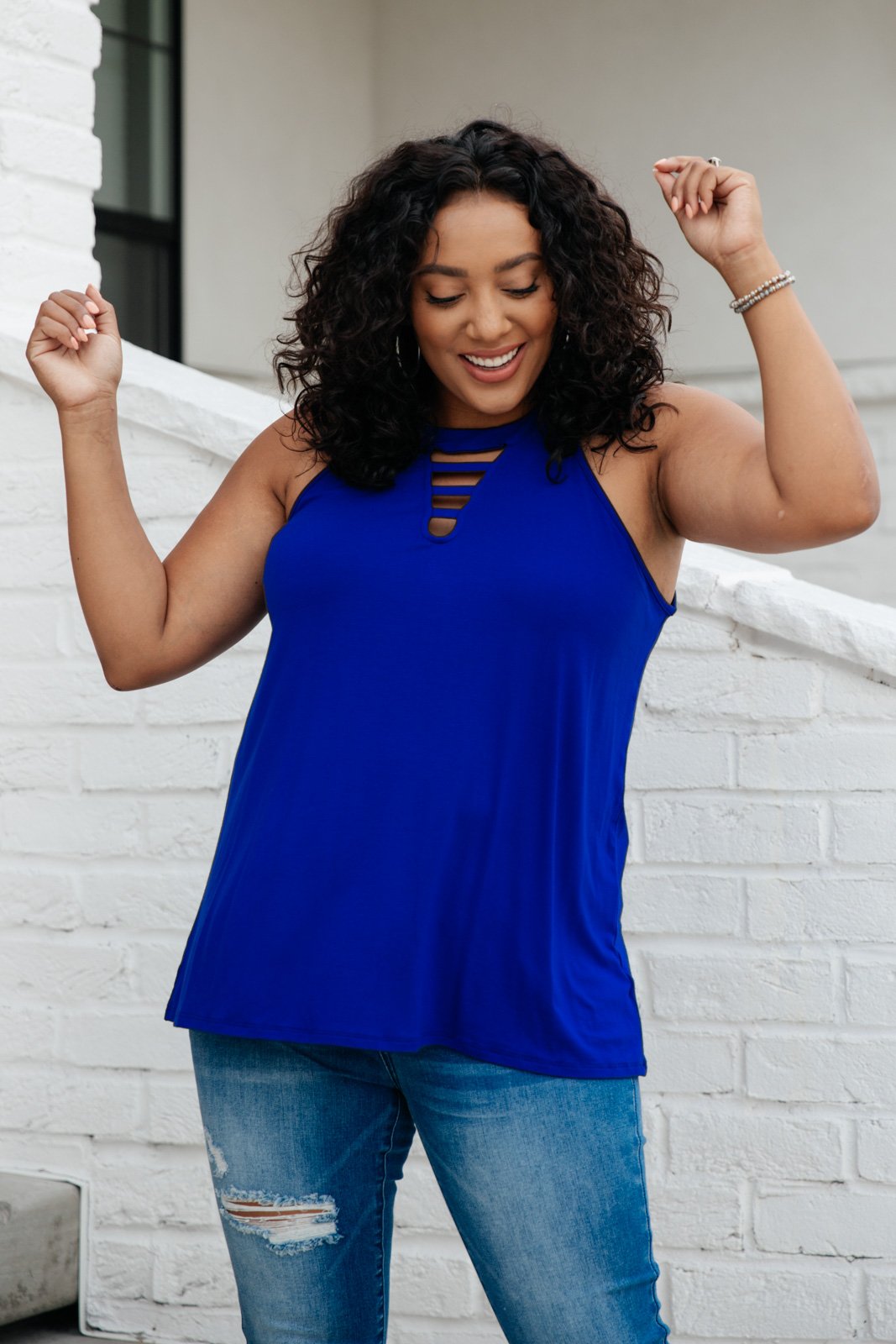 Hint Of Ladder Tank in Royal Blue